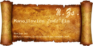 Manojlovics Zsófia névjegykártya